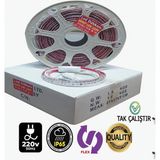 06Gemlight 220V Trafosuz Şerit LED Gün ışığı Renk (120 Ledli) Açma Kapama Kablolu/ Tak Çalıştır/ 19 Metre - Gün Işığı