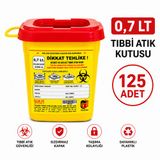 0,7 LT TIBBİ ATIK KUTUSU 125 ADET