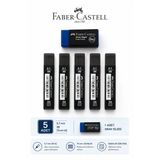 0,7 Uç 5 Adet Orta Boy Sınav Silgisi 1 Adet Faber-Castell Set