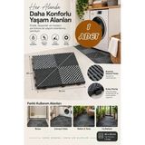 0775 Antrasit Geçmeli Plastik Yer Karosu – Kaymaz Izgaralı Balkon, Banyo, Teras & Bahçe Zemin Karo 40X40 Cm
