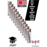 0,9 mm 2B Siyah Kalem Ucu 12 Paket Her Paket İçinde 12 Adet Japonya Menşeli