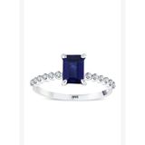 1.06 Karat Zümrüt Kesim Safir Pırlanta Yüzük