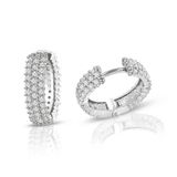 1.20 ct Üç Sıra Pırlanta Tamtur Halka Küpe