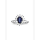 1.22 Karat Safir Baget Pırlanta Yüzük