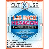 1.25 Inch Hexagons (Side Length) - Cut and Use Hexagon Templates Book for English Paper Piecing: 1 1/4" Hexies with 1/4" Seam Allowance | Pre-Marked ... Templates for Quilting, Patchwork & Crafts