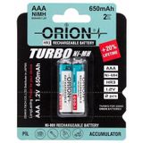 1.2v 650mah Ni-mh Aaa Şarj Edilebilir İnce Kalem Pil 2'li Paket
