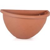 1.4 Litre Kahverengi Yarım Duvar Balkon Saksısı Bahçe Duvarı Mat Plastik Saksı No1 24,5X15,5CM