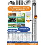 1.5 Hp 220V Kalem Dalgıç Su Motoru Pompa | 99M Derinlik -990M Yatay | 14 Kademeli | 1.2" Su Çıkış Ağzı | Sondaj Tipi