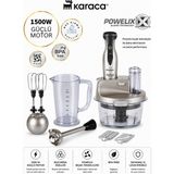 1.5 Lt Cam Hazneli Premium Blender Seti 1500W, Tefalin En Güçlüsü, Turbo Fonksiyon, Buz Kırma - Gri