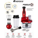 1.5 Lt Cam Hazneli Premium Blender Seti 1500W, Tefalin En Güçlüsü, Turbo Fonksiyon, Buz Kırma - Kırmızı