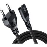 1.5 Metre 2 Pinli C7 Teyp Elektrik Fişi Power Güç Kablosu 220 Volt Çift Oluklu Enerji Aktarım Kablosu