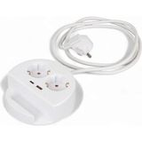 1.5 Metre Grup Priz – 2 USB + 1 Type-C Girişli, Telefon Standlı, Çoklu Priz - Beyaz