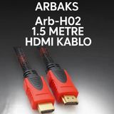1.5 Metre Hasırlı Örgülü Hdmı Kablo Arbaks Arb-H02