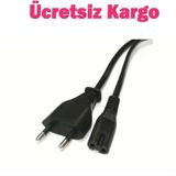 1.5 Metre Teyp 220 Volt Power Güç Kablosu (2 PİN Teyp Fişi Çift Oluklu )