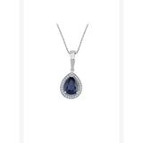 1.52 Karat Pırlanta Damla Safir Kolye