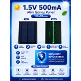 1.5V 500mA 110x70mm Güneş Paneli - Solar Panel