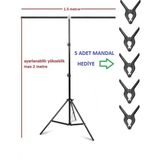 1.5X2M Taşınabilir T Fon Standı Background Stand Kolay Kurulum Geniş Açılı Devrilmez,süs,balon,parti,açılış,tanıtım