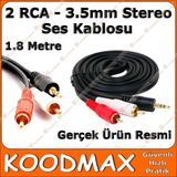 1.8 METRE 1 STEREO ERKEK TO 2 RCA LALE TOS KABLO