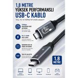 1.8 Metre Thunderbolt 5 Usb-C Ent Data Kablosu, 120Gbps Veri Aktarımı, Pd 3.1 240W Hızlı Ş