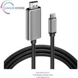 1.8 Metre Type-C To Hdmi 4K 60Hz Ses ve Görüntü Kablosu, Telefon, Tablet, Pc Hdmi Kablosu