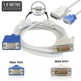 1.8 Mt. Dvı-ı To Vga Kablosu Ferrit Çekirdekli Analog Görüntü Pc Monitör Tv Uyumlu