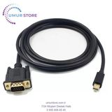 1.8m Mini Displayport To VGA Aktif Kablo - Thunderbolt 1/2 VGA 1920X1200 1080P MacBook Pro Air