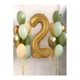 1-9 Yaş Gold Balon Ve 16 Balon (4Küfyeşil+4Mintyeşil+4Somon+2Gold+2Gümüş) 16In1, 2
