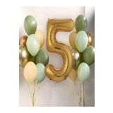 1-9 Yaş Gold Balon Ve 16 Balon (4Küfyeşil+4Mintyeşil+4Somon+2Gold+2Gümüş) 16In1, 5