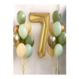 1-9 Yaş Gold Balon Ve 16 Balon (4Küfyeşil+4Mintyeşil+4Somon+2Gold+2Gümüş) 16In1, 7