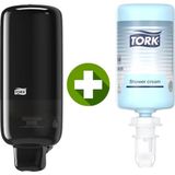 1 Ad. Tork Sabun Dispenseri Siyah 561508 + 1 Litre Tork El, Saç Ve Vücut Banyo Duş Kremi Hediyeli