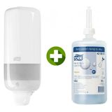1 Ad. Tork Sıvı Sabun Dispenseri Beyaz 560000 + 1 Litre Tork Sıvı Sabun Premium Hediyeli