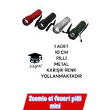 1 Adet 10 cm Pilli Metal El Feneri Karışık Renk Yollanmaktadır