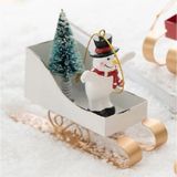 1 Adet 11x7cm Metal Kızakta Kardan Adam Ağaç Süsü