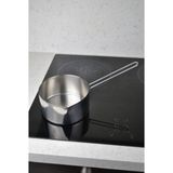 1 Adet 16 cm Paslanmaz Çelik Kaçerola Sütlük ve Sosluk 16X8 cm Mini Yumurta Tavası - Metalik Gri
