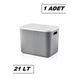 1 Adet 21 Lt Storage Gri Cok Amacli Dolap İci Duzenleyici Kutu