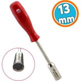 1 Adet 230 mm Lokma Uçlu Tornavida 13 mm Altıgen Köşeli 23 cm Plastik Saplı - Kırmızı