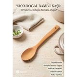 1 Adet 30 cm Vernikli Doğal Bambu Servis Kaşığı – Büyük Boy, Çizmez, Ergonomik Ahşap Kaşık