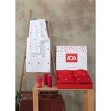 1 Adet 30X50CM 1 Adet 50X90CM 1 Adet 70X140CM 3lü Havlu Seti Kalpli Hamam Takımı (Kırmızı) - 70 x 140 cm