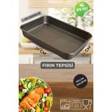1 Adet 34 cm Teflon Derin Fırın Tepsisi -Yapışmaz, Dayanıklı, Kolay Temizlenen Isıya Dayanıklı Tepsi