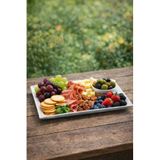 1 Adet 35x18 cm Kırılmaz Sağlıklı Malzemeden Üretilmiş Beyaz Ultra Dayanıklı Sunum Tepsisi Servis Tabağı