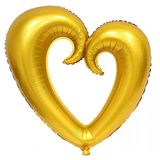 1 Adet 40 İnç 100 Cm Ortası Boş Folyo Altın Kalp Balon Doğum Günü Şık Süsleme