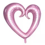 1 Adet 40 İnç 100 Cm Ortası Boş Folyo Pembe Kalp Balon Doğum Günü Şık Süsleme