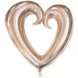 1 Adet 40 İnç 100 Cm Ortası Boş Folyo Rose Gold Kalp Balon Doğum Günü Şık Süsleme