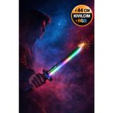 1 Adet 44 Cm Şarjlı Rgb Işıklı Oyuncak Kılıç Kıvılcım Efektli Sesli +14 Yaş