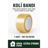 1 Adet-66 Metre Şeffaf Koli Bandı – Extra Strong 40 Micron Kalınlık, Güçlü Yapışkan