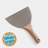 1 Adet Ahşap Saplı Metal Macun Spatula Temizlik Boya Sıva Kazıma Harç Karıştırma Ispatulası 18 Cm