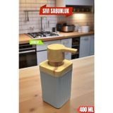 1 Adet Akrilik Sıvı Sabunluk Mutfak Banyo Sabunluk Seti- 400 ml Kahverengi