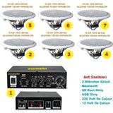(1 Adet Anfi + 6 Adet 100V 16 Cm Tavan Hoparlör) Tavan Hoparlör Seti