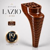 1 Adet Aytuğ Lazio 19 Cm Ahşap Desenli Sert Plastik Mobilya Koltuk Kanepe Baza Sehpa Ayağı