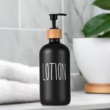 1 Adet Banyo Sıvı Sabunluk - Cam Losyon Şampuan Şişesi 500 ml - Siyah